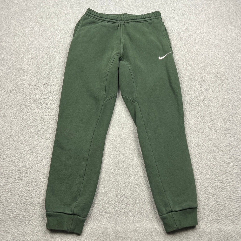 Nike Club Fleece Jogger Mens Small Green Embroidered Swoosh Tapered Pants 826431